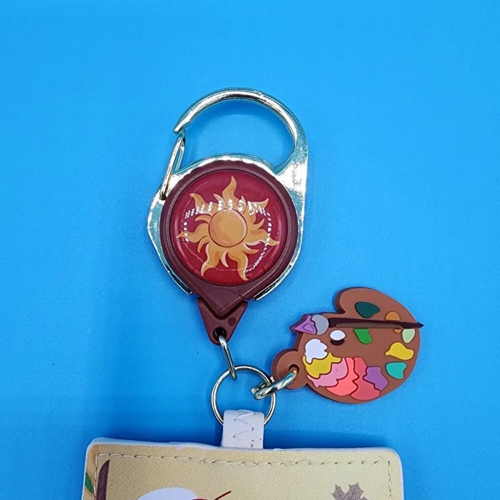 Loungefly Disney Tangled Pascal Autumn Paint Leaf Retractable Lanyard ID Holder